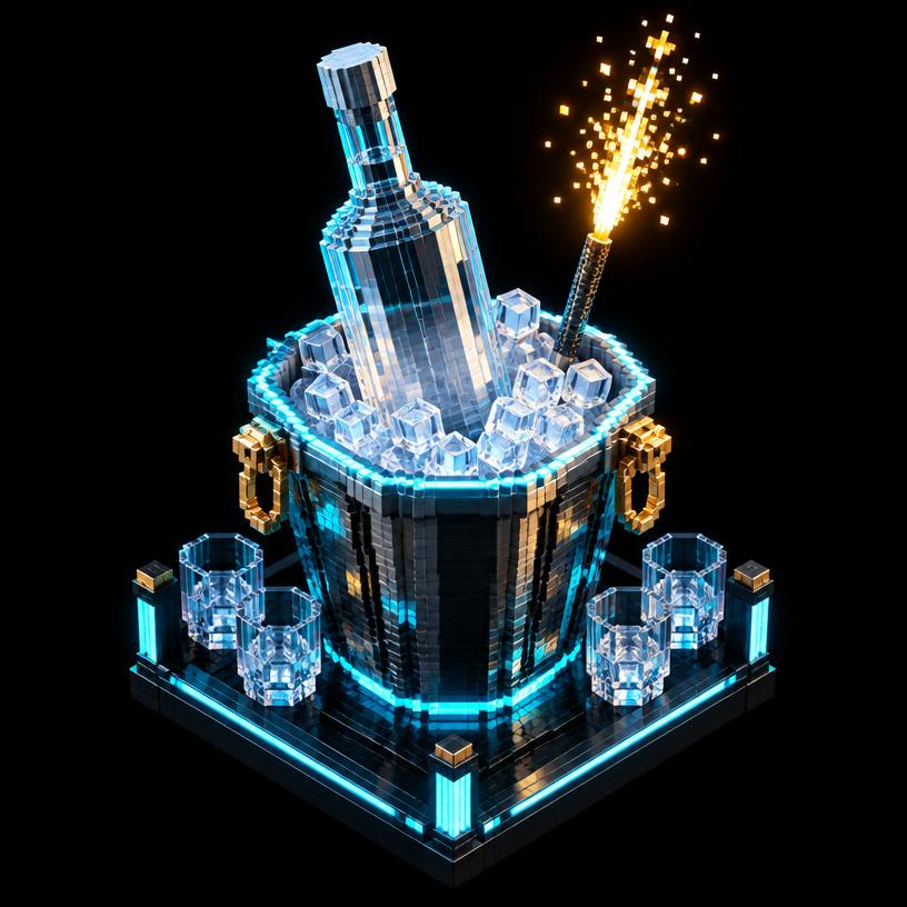 Illustration pixel art : Vodka Absolut