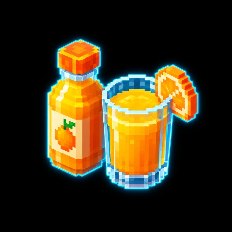 Illustration pixel art : Jus de fruit