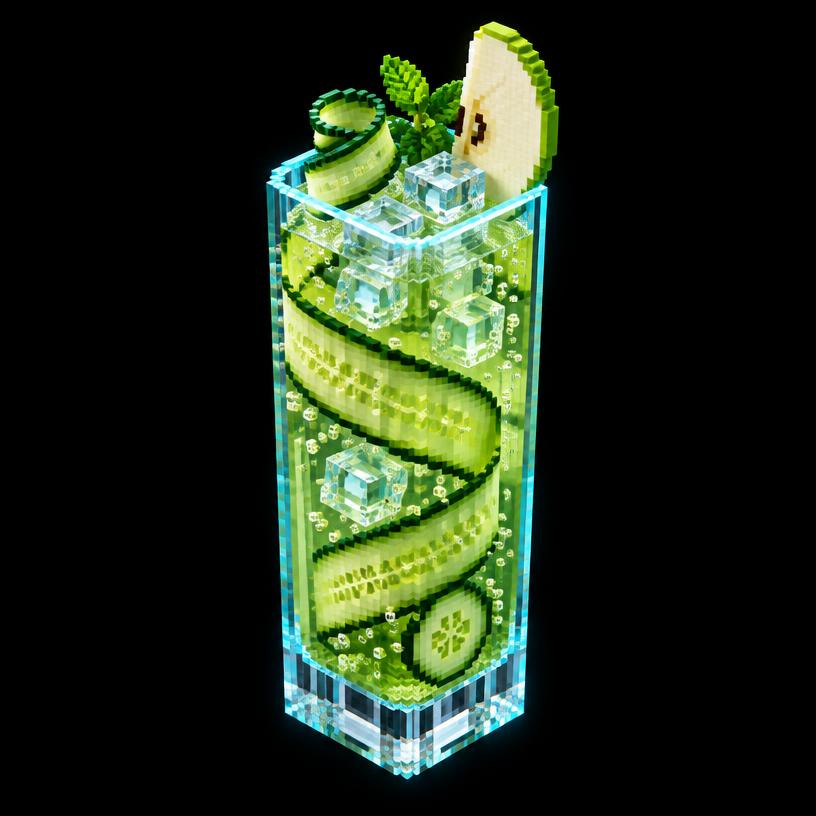 Illustration pixel art : Mocktail