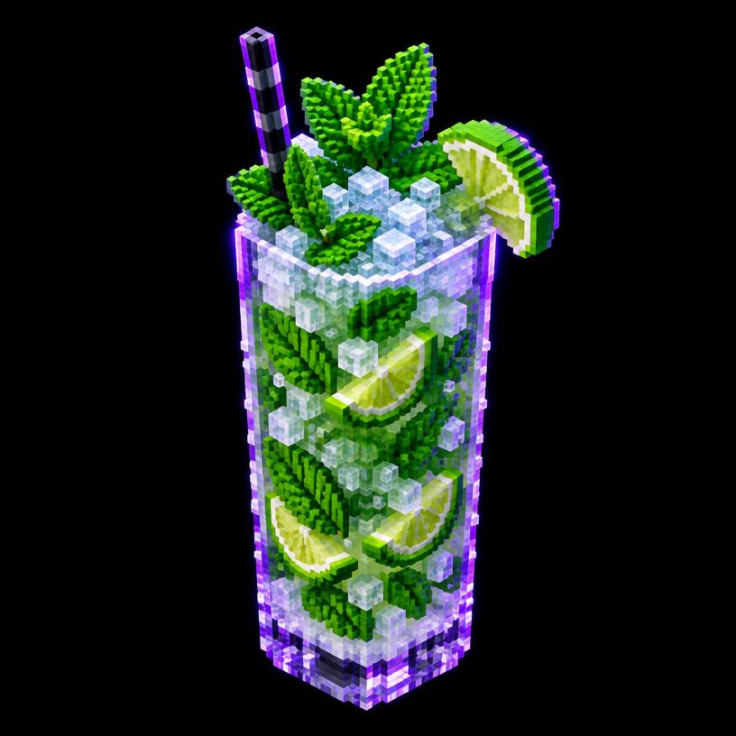 Illustration pixel art : Mojito