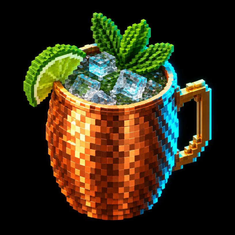 Illustration pixel art : Moscow Mule