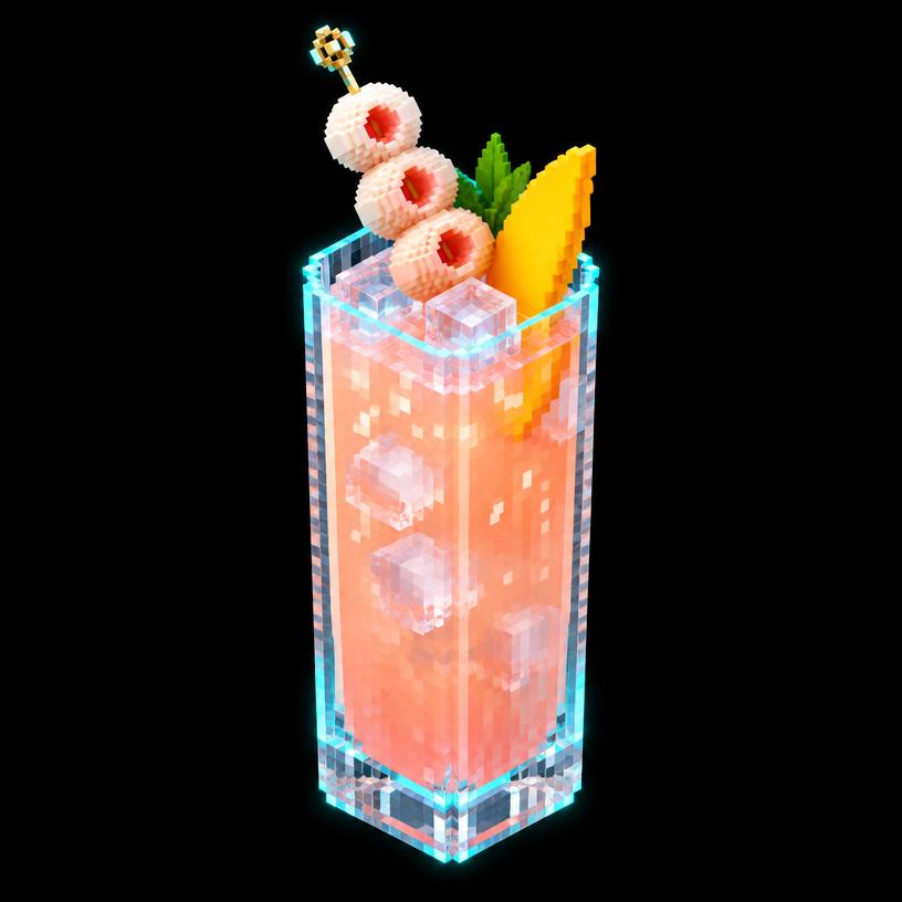 Illustration pixel art : Peachy Lychee