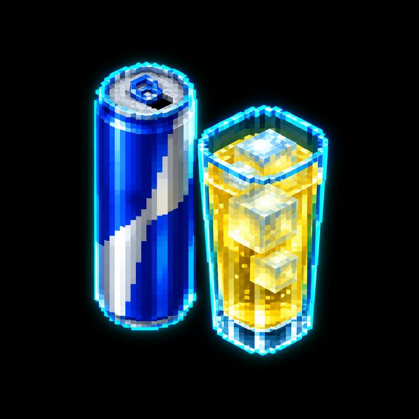 Illustration pixel art : Red Bull